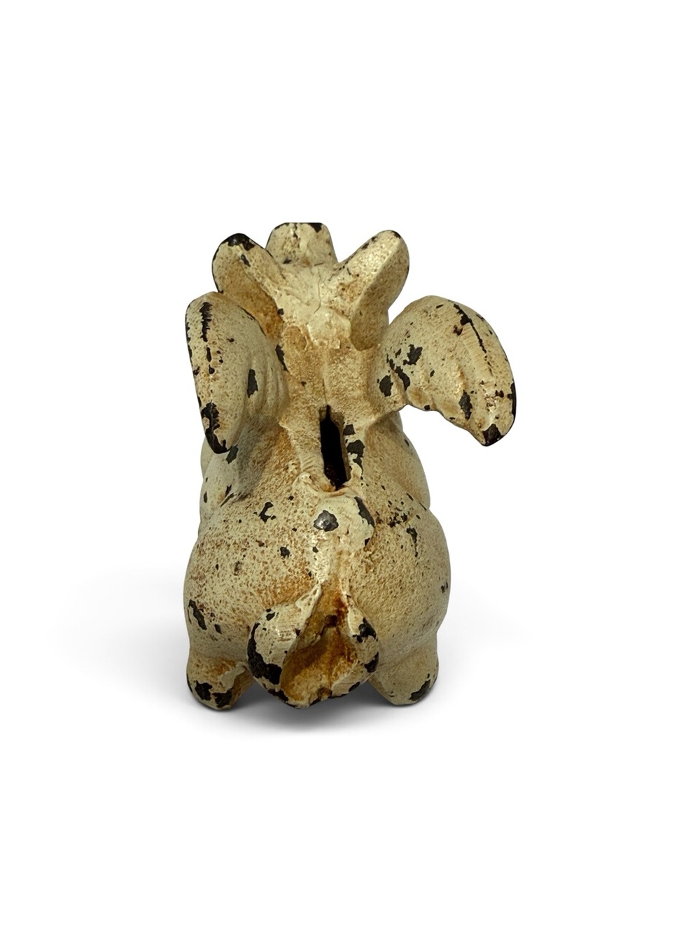 ❌RESERVED❌Cast Iron Flying Piggy Bank Figurine in Chippy Cream - Picture 7 of 12